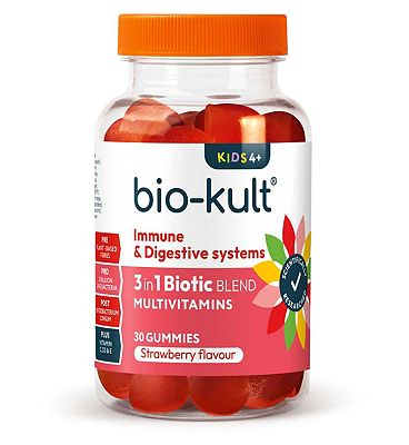 Bio-Kult 3-in-1 Biotic Blend Multivitamin Gummies for Kids, Strawberry Flavoured 30 Gummies