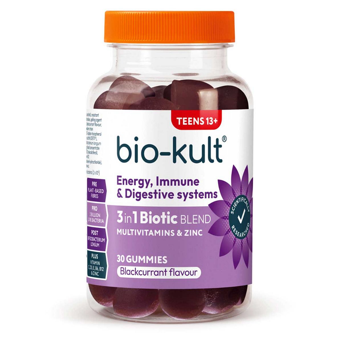 Bio Kult Bio-Kult 3-In-1 Biotic Blend Multivitamin Gummies For Teens, Blackcurrant Flavoured, 30