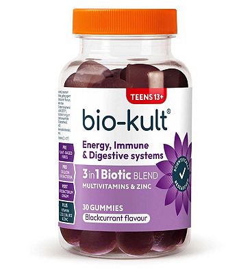 Bio-Kult 3-in-1 Biotic Blend Multivitamin Gummies for Teens, Blackcurrant Flavoured, 30 Gummies