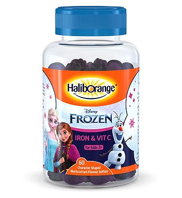 Haliborange Disney Frozen Iron & Vit C, 60 Blackcurrant Flavour Softies