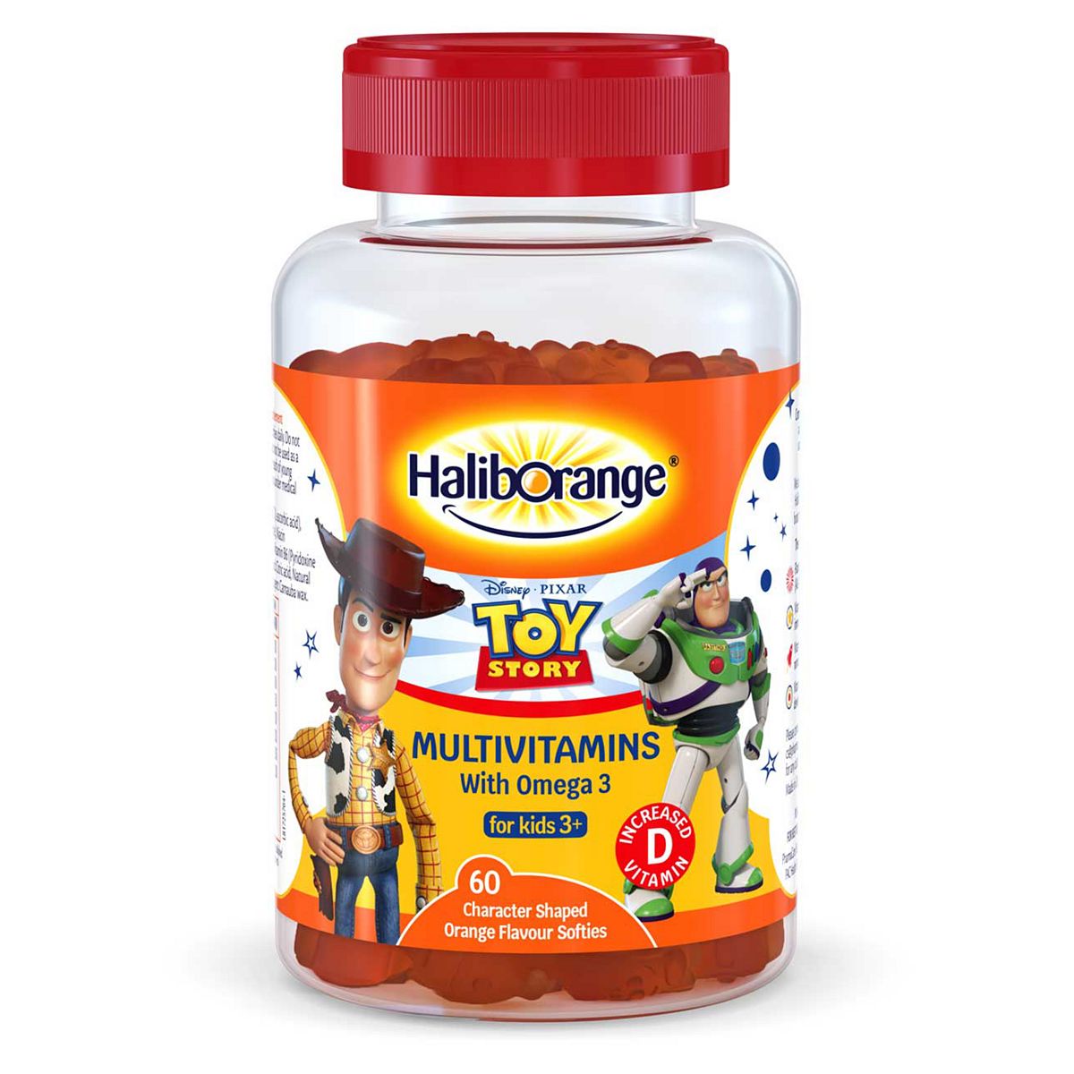 Haliborange Disney Toy Story Multivitamins With Omega 3, 60 Orange Flavour Gummies