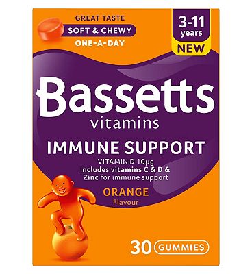 Bassetts Orange Flavour 3-11 Immune Support Vitamin Gummies 30 Pack