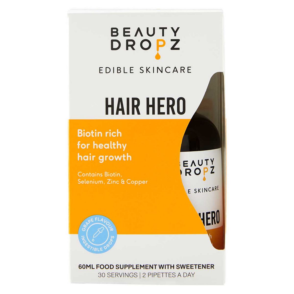 Beauty Dropz Hair Hero Oral Skincare Vitamin Drops 60ml