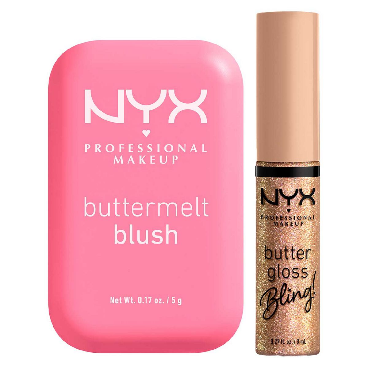 NYX Professional Makeup Nyx Buttermelt Blush Butta Together 07 5G & Buttergloss Bling Bring The Gloss Lip Duo