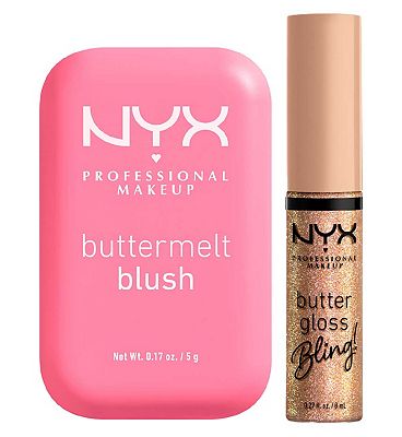 NYX Buttermelt Blush Butta Together 07 5g & Buttergloss Bling Bring the Gloss Lip Gloss Duo