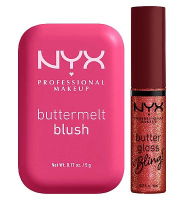 NYX Buttermelt Blush Butta with Time 07 & Buttergloss Bling Big $pender Lip Gloss 8ml Duo