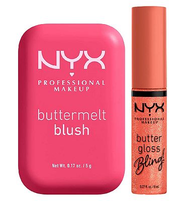 NYX Buttermelt Blush Getting Butta 5g & Buttergloss Bling Gloss Dripped Out 8ml Duo