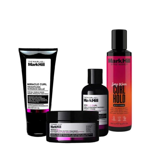 MH The Hair Lab curl styling cream 150ml;MH The Hair Lab curl treatment 200ml;Mark Hill Hair Lab Styling Bundle;Mark Hill Style Addict Curl Spray 250ml;Mark Hill Style Addict Curl Spray 250ml;Mark Hill The Hair Lab curl gel 200ml;The Hair Lab by Mark Hill Miracle Curl Invisible Styling Cream 150ml;The Hair Lab by Mark Hill Miracle Curl Scrunch Gelle 200ml;The Hair Lab by Mark Hill Miracle Curl Treatment Mask 200ml