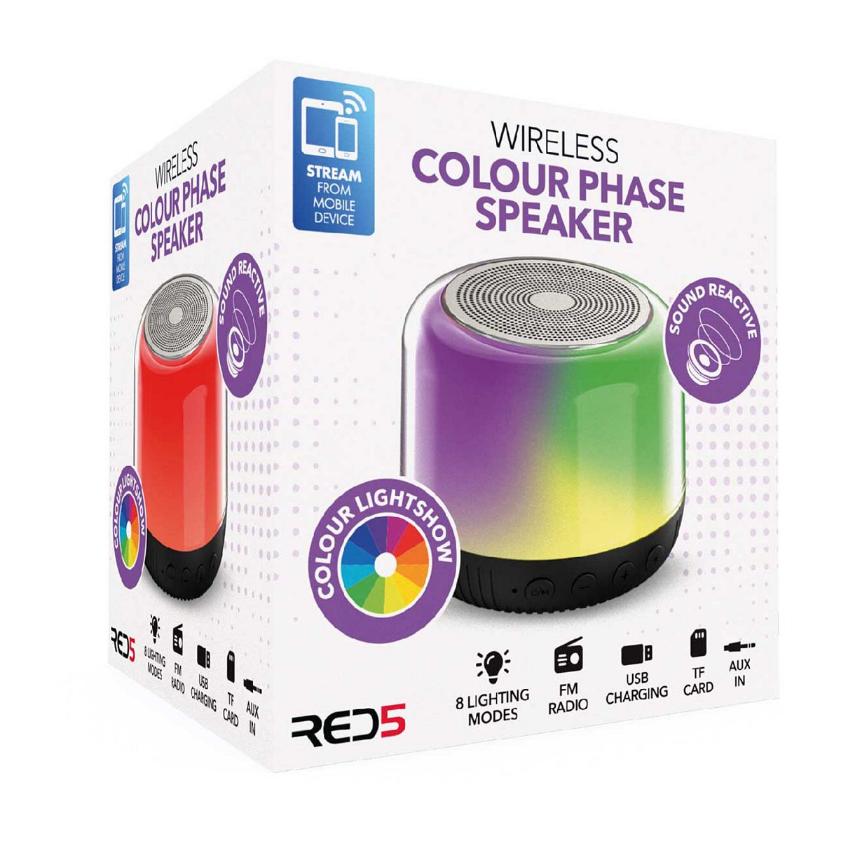 Red5 Wireless Colour Changing Speaker