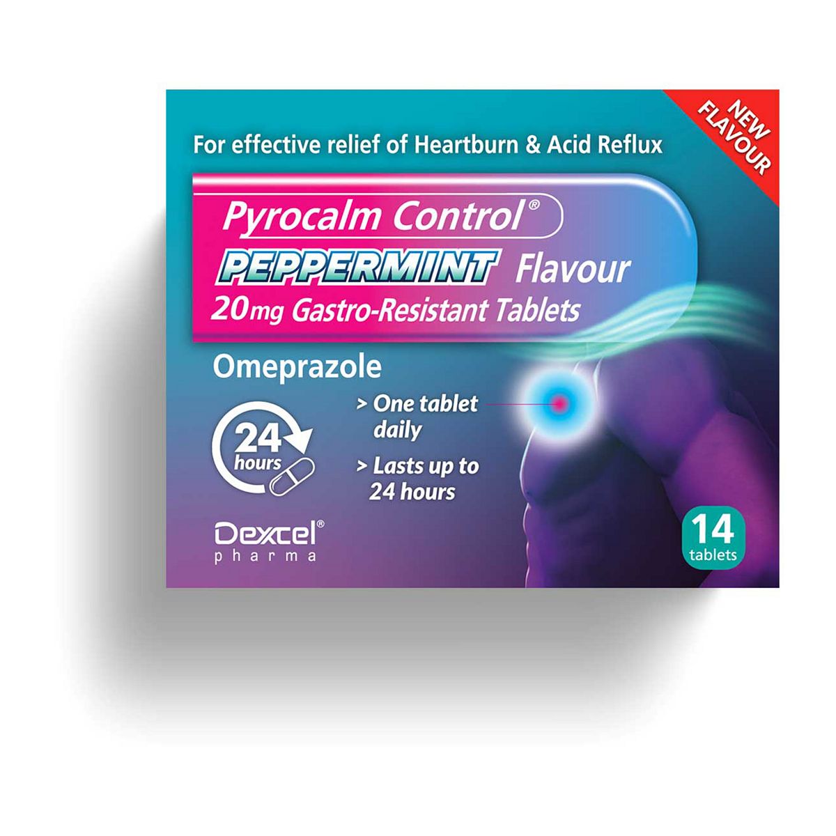 Pyrocalm Control Peppermint Flavour 20Mg Omeprazole Gastro-Resistant Tablets - 14