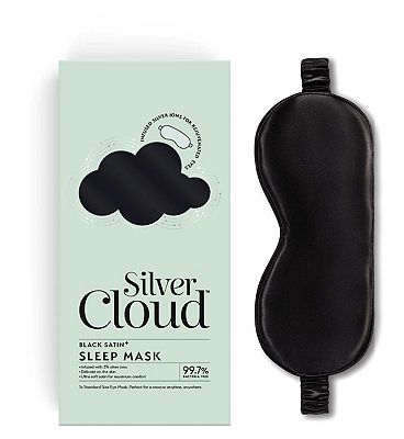 Silver Cloud Black Satin Sleep Mask