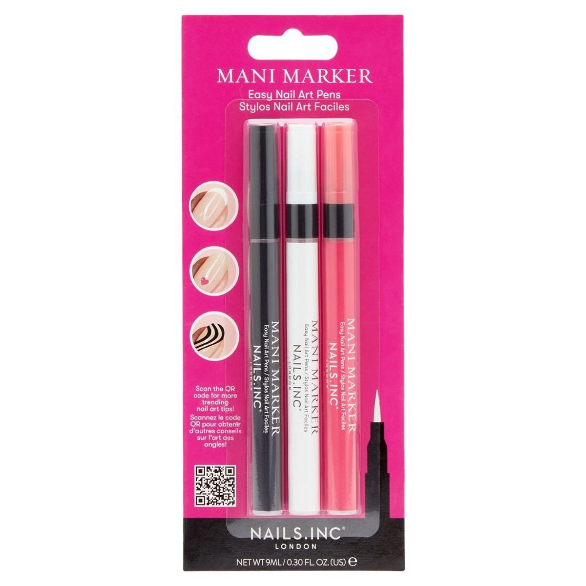 Nails Inc Nails.inc Mani Marker Trio, Black, White, Pink
