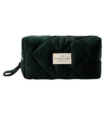 Nobody's Child Goddess Washbag (100% Recycled Velvet Green Large Washbag)