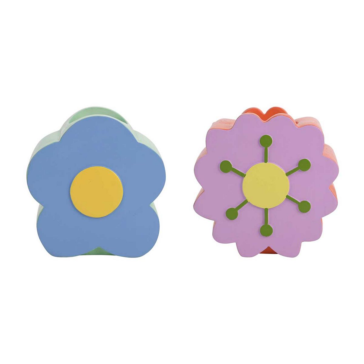 Raspberry Blossom Flower Candle Holders 2 Pack