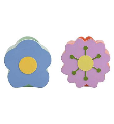 Raspberry Blossom Flower Candle Holders 2 Pack