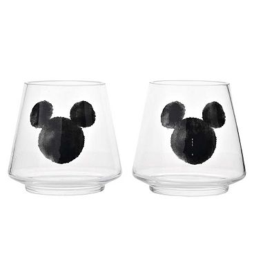 Disney Mickey Shapes Set Of 2 Glass Candle Holders