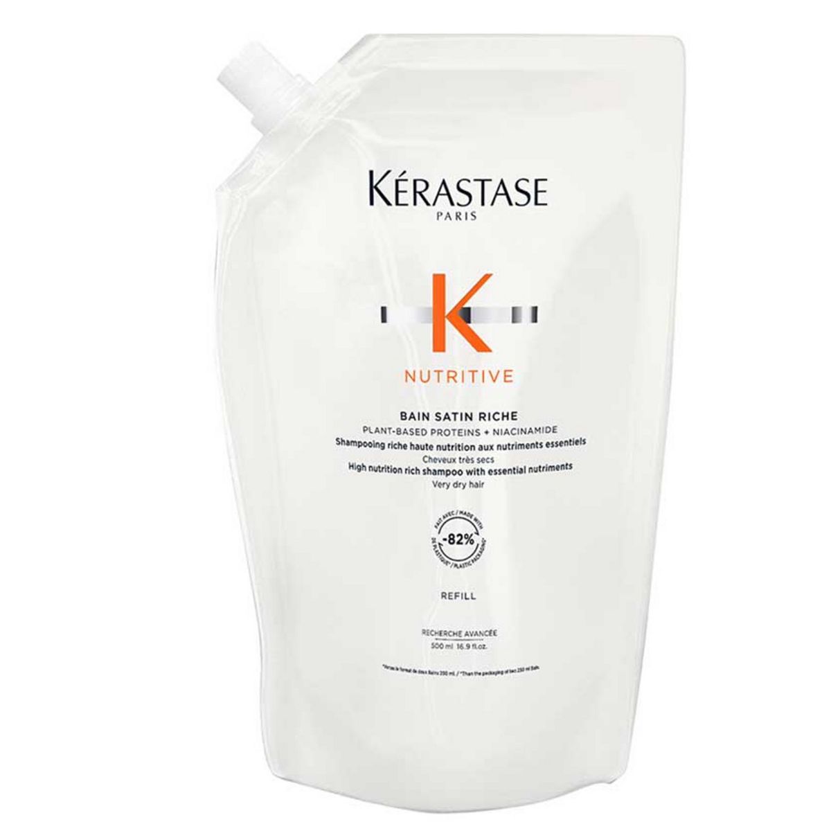 Kerastase Kérastase Nutritive Bain Satin Riche Shampoo Refill Pouch With Niacinamide For Very Dry Hair 500ml