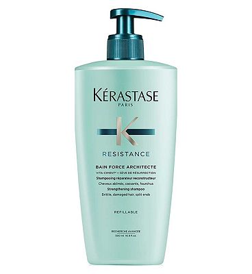 Krastase Resistance Shampoo Strengthening and Fortifying Refillable Bottle for Damaged, Brittle Hair