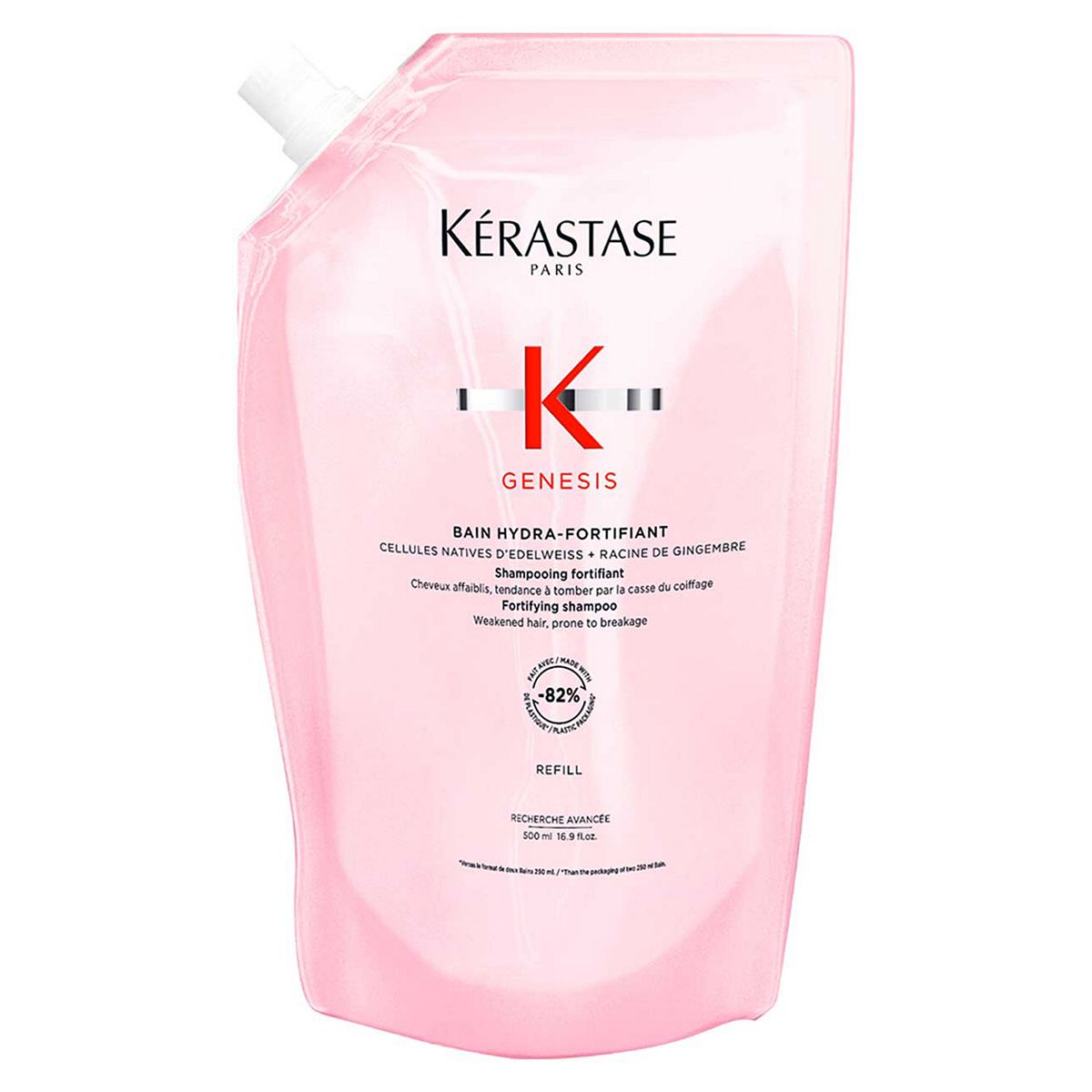 Kerastase Kérastase Genesis Hydra-Fortifiant Shampoo Refill Pouch, To Protect From Hair Fall With Ginger Root & Edelweiss Flower 500ml