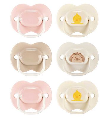 Tommee Tippee Anytime Soothers, Symmetrical, 0-6m, 6 Pack, Pink Neutrals