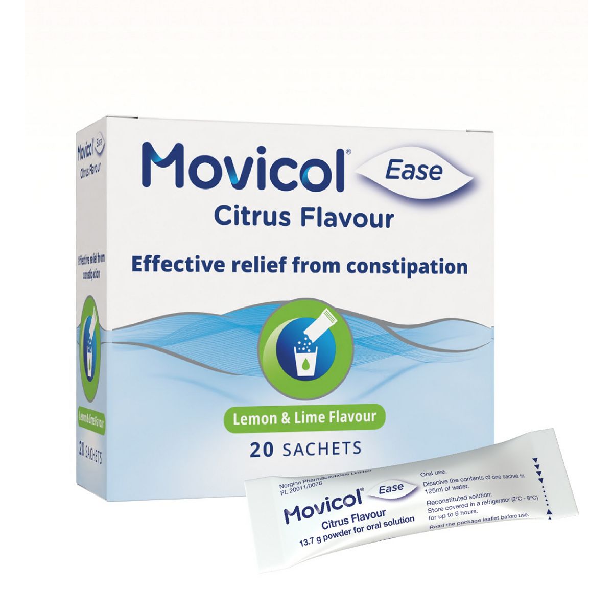 Movicol Ease Citrus Flavour 13.7G Powder For Oral Solution - 20 Sachets