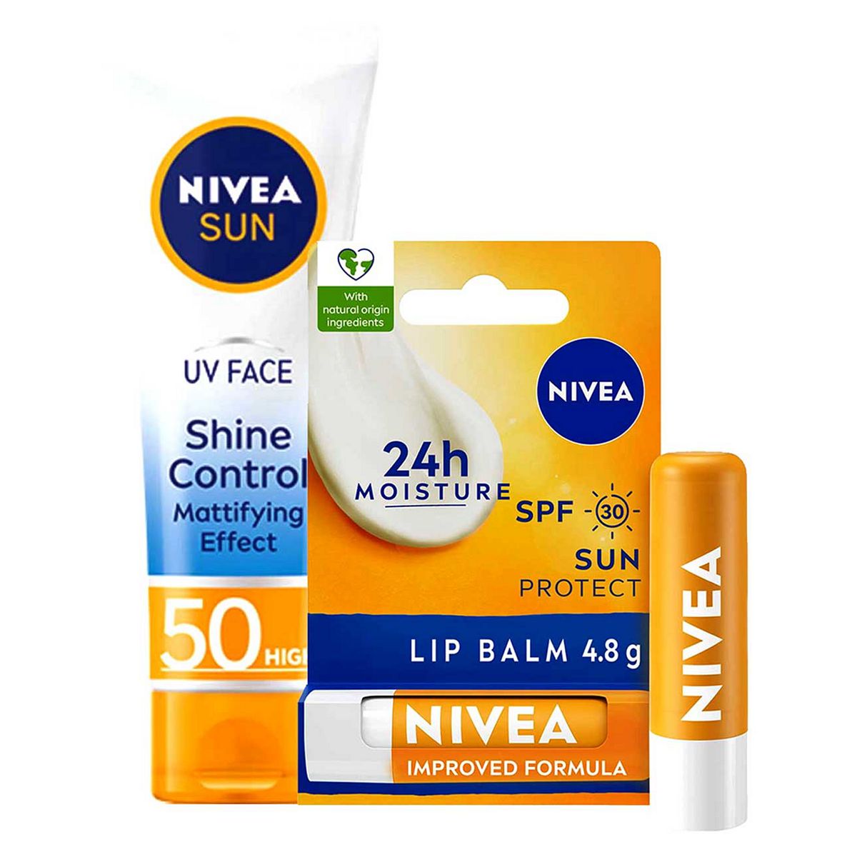 Nivea Sun Uv Face Shine Control & Lip Balm Bundle
