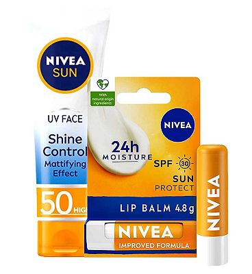 NIVEA SUN UV Face Shine Control & NIVEA SUN Lip Balm Bundle