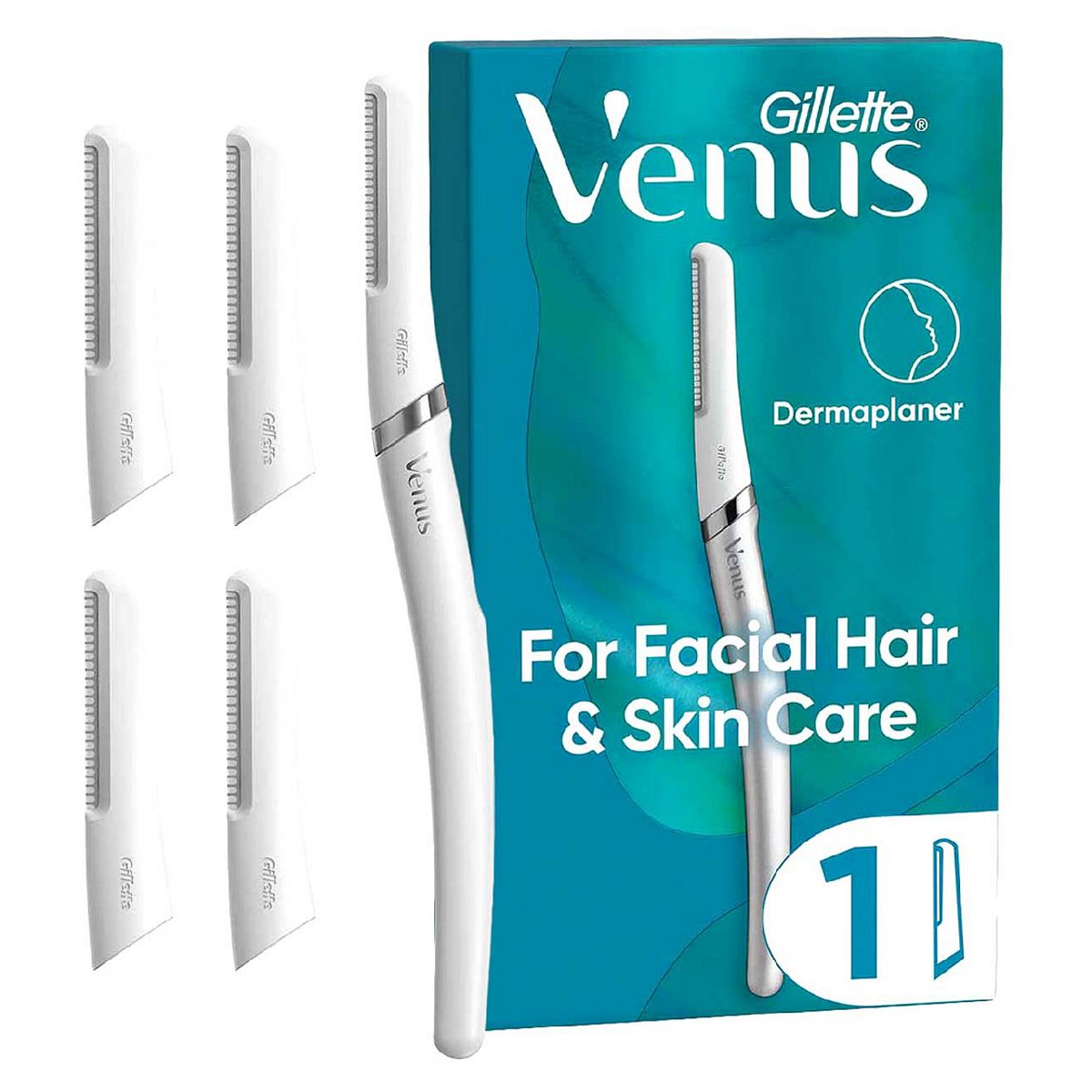 Gillette Venus Dermaplaning Tool And Blades For Face Bundle