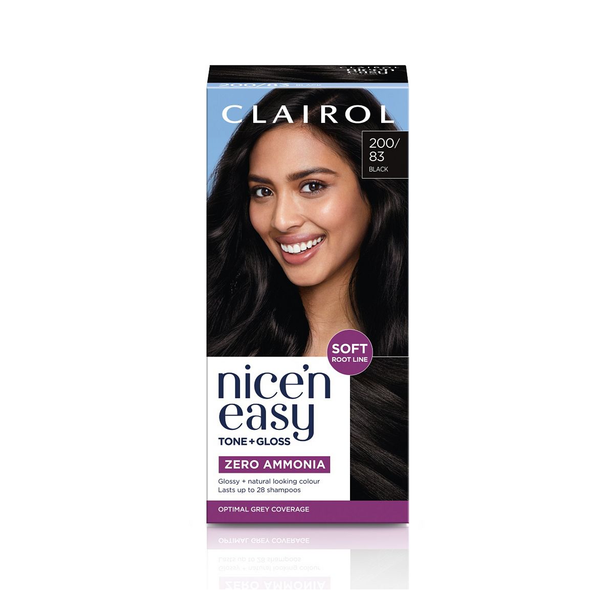 Clairol Nice'n Easy Tone+Gloss Semi-Permanent Hair Dye Black 200/83