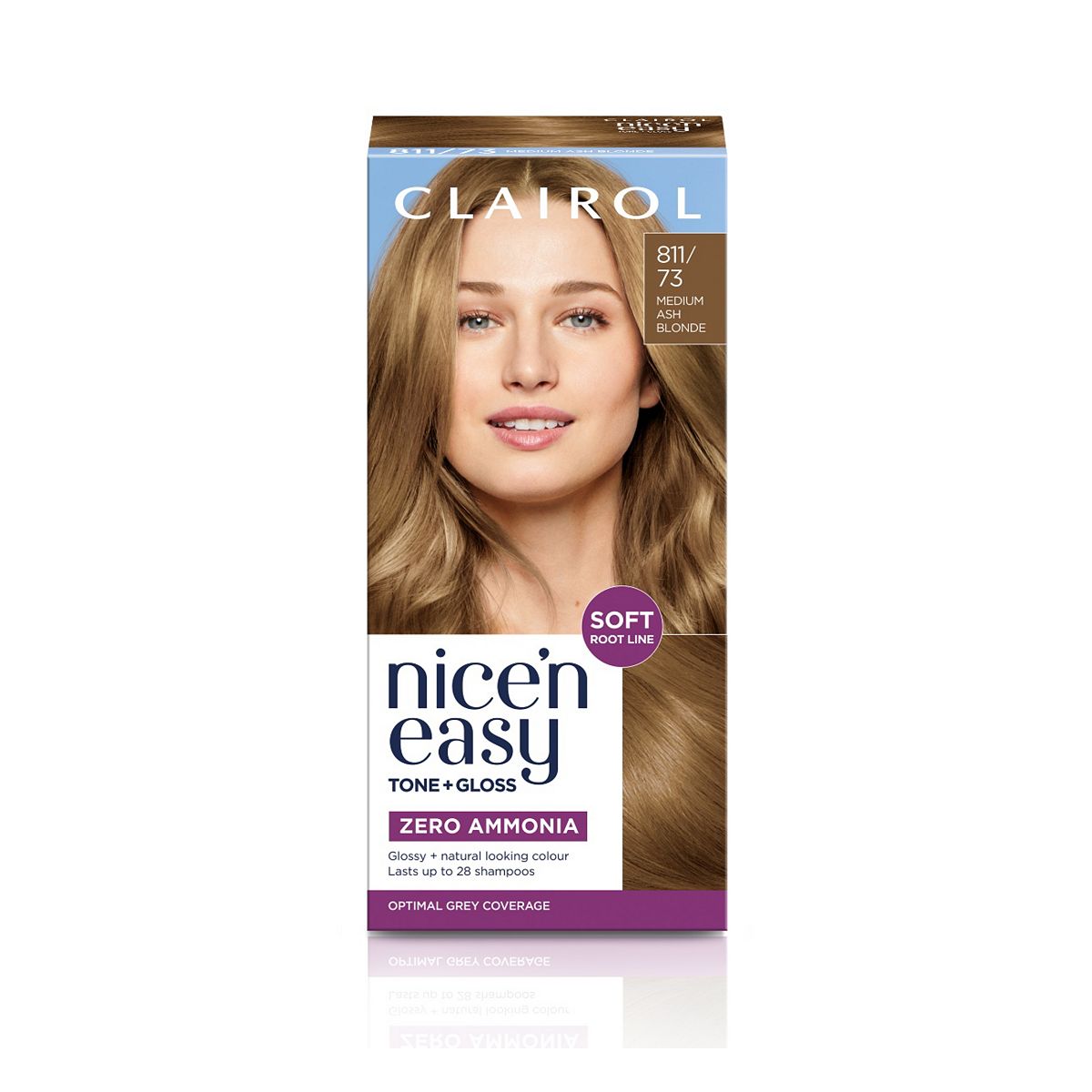 Clairol Nice'n Easy Tone+Gloss Semi-Permanent Hair Dye Medium Ash Blonde 811/73