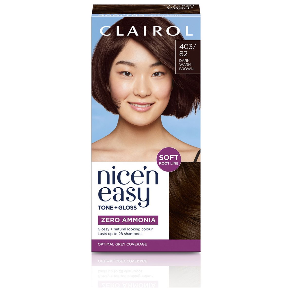 Clairol Nice'n Easy Tone+Gloss Semi-Permanent Hair Dye Dark Warm Brown 403/82