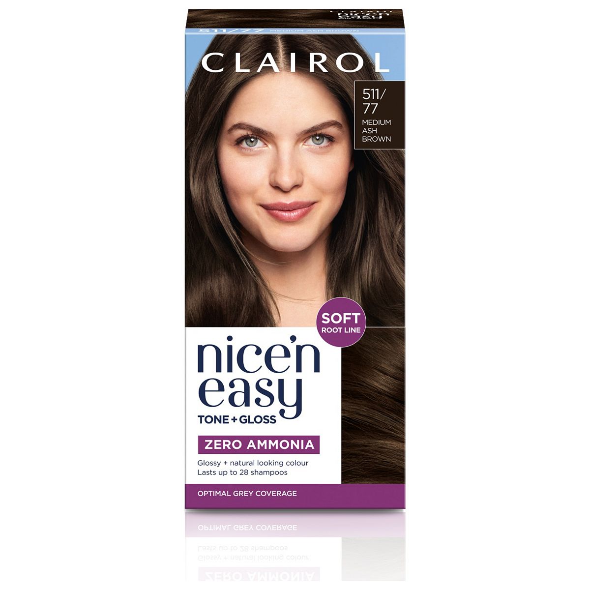 Clairol Nice N Easy Tone+Gloss Semi Permanent Hair Dye Medium Ash Brown 511/77