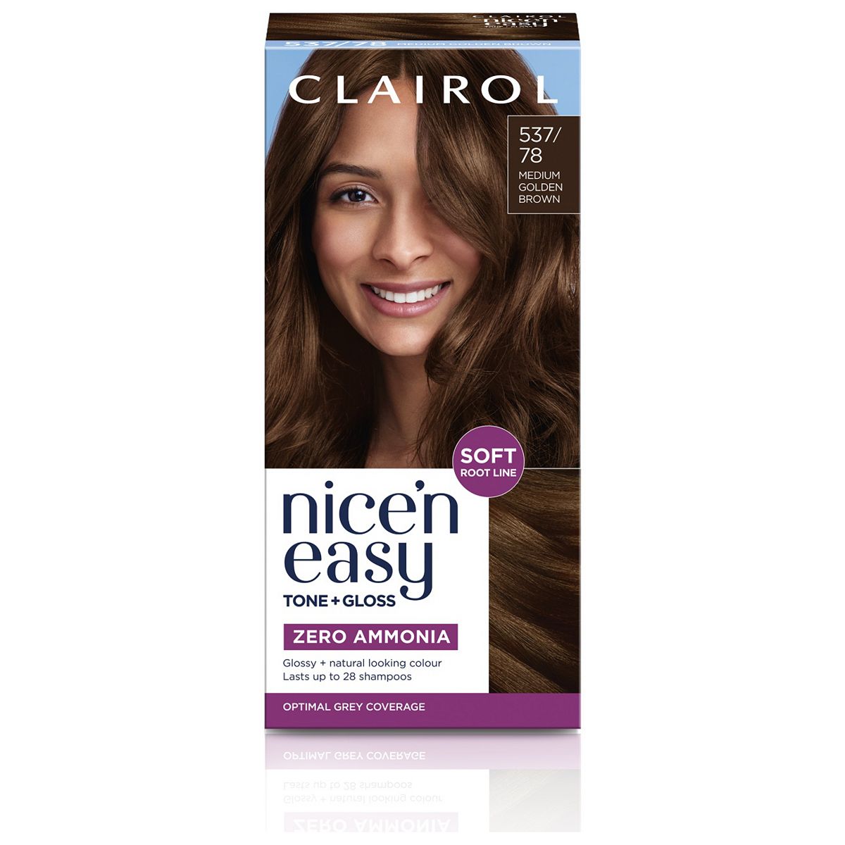 Clairol Nice N Easy Tone+Gloss Semi Permanent Hair Dye Medium Golden Brown 537/78