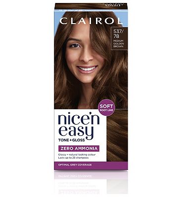 Clairol Nice n Easy Tone+Gloss Semi Permanent Hair Dye Medium Golden Brown 537/78