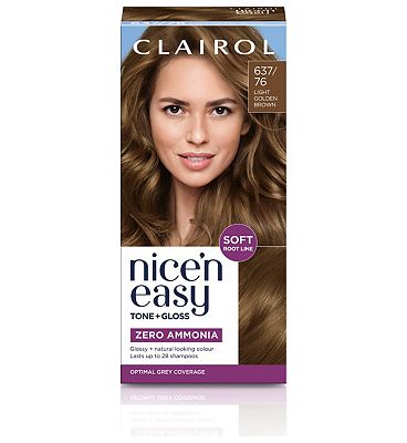 Clairol Nice n Easy Tone+Gloss Semi Permanent Hair Dye Light Golden Brown 637/76