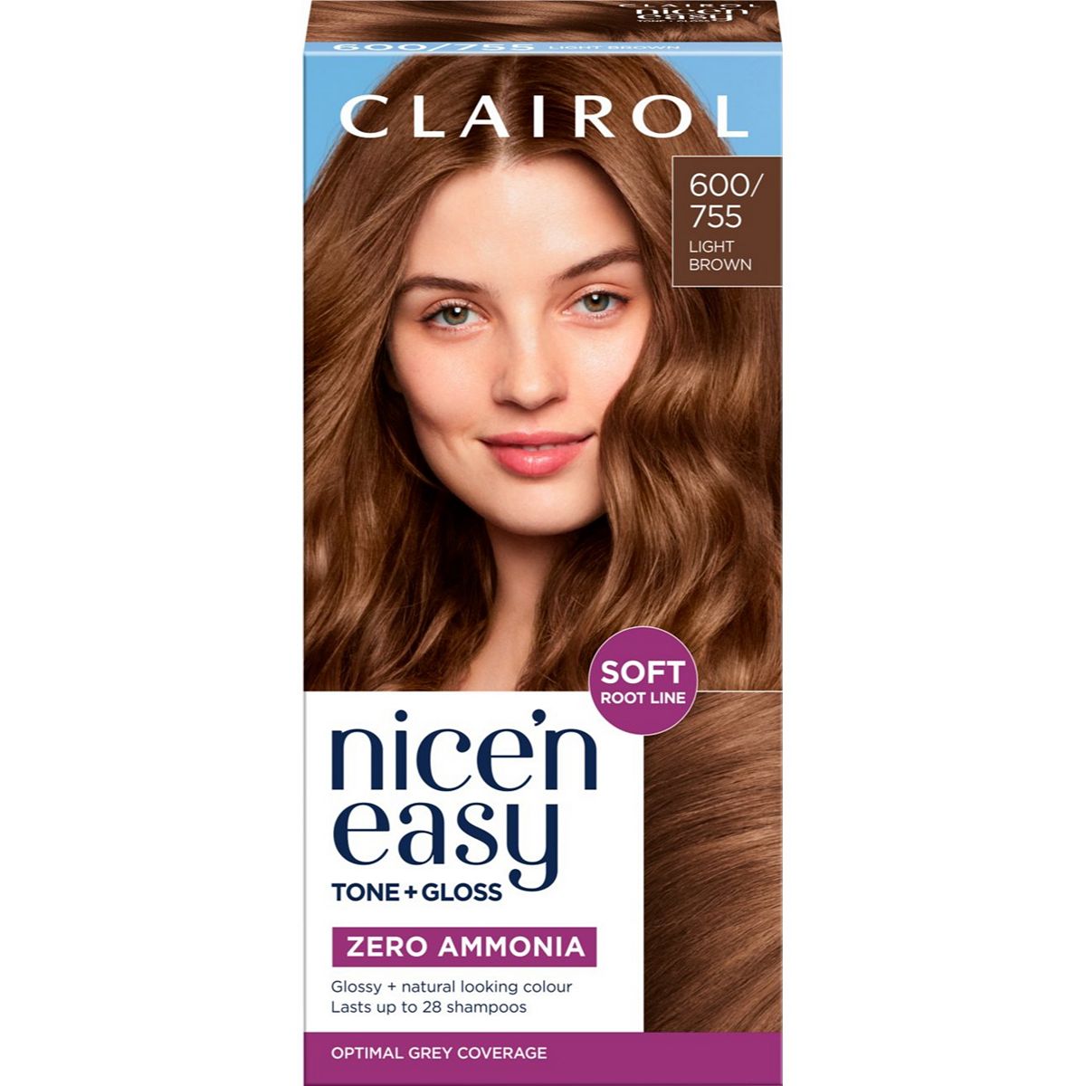Clairol Nice'n Easy Tone+Gloss Semi-Permanent Hair Dye Light Brown 600/755