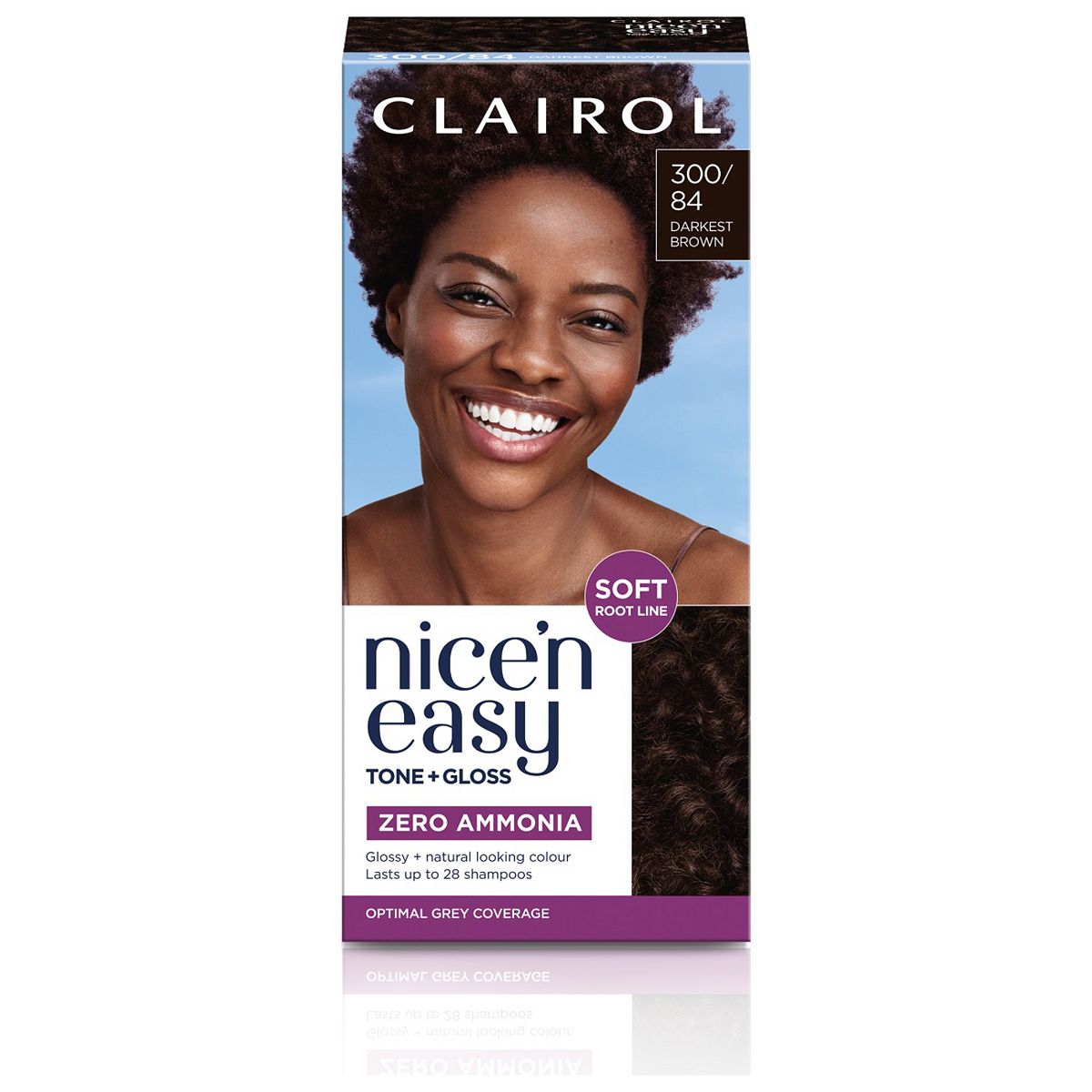 Clairol Nice'n Easy Tone+Gloss Semi-Permanent Hair Dye Darkest Brown 300/84