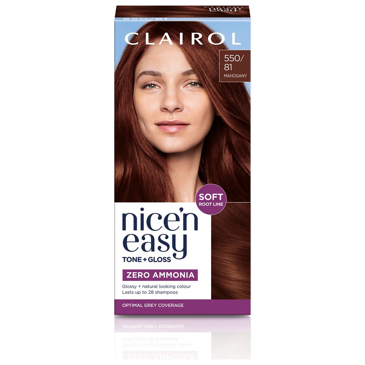 Clairol Nice'n Easy Tone+Gloss Semi-Permanent Hair Dye Mahogany 550/81