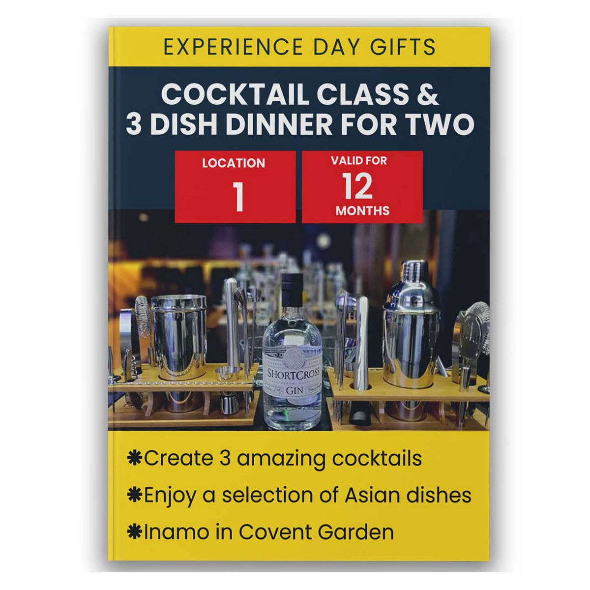 Activity Superstore Cocktail Class & 3 Dish Dinner For Two Gift Experience