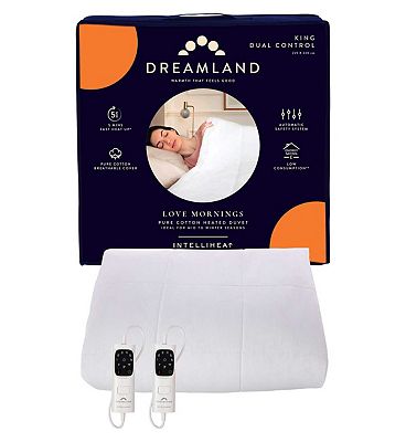 Dreamland Love Mornings All Season Heated Cotton Duvet King Dual Control 225 x 220cm