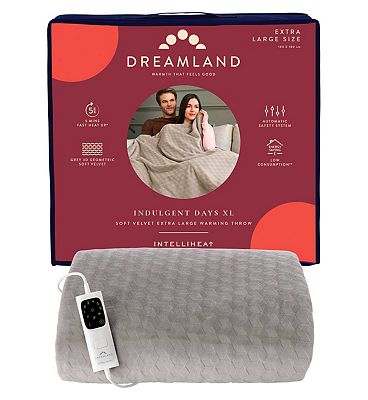 Dreamland Indulgent Days XL Electric Throw Geometric Grey 140 x 180cm