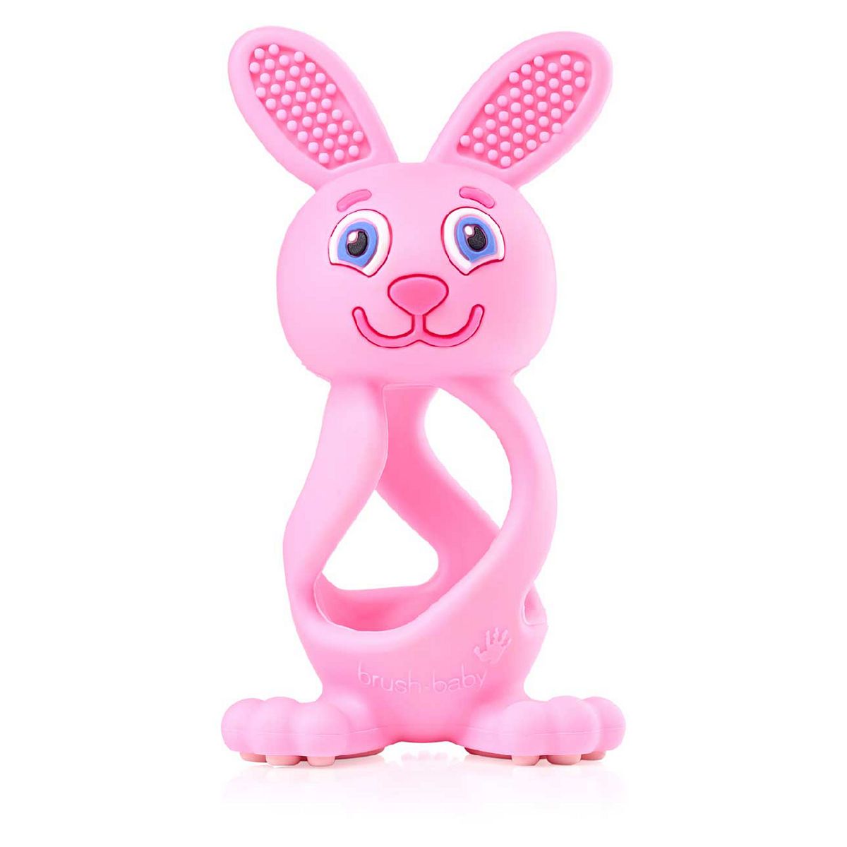 Brush Baby Bobbie Bunny Baby Teether Toy Rose Pink | Twist & Bounce Teething