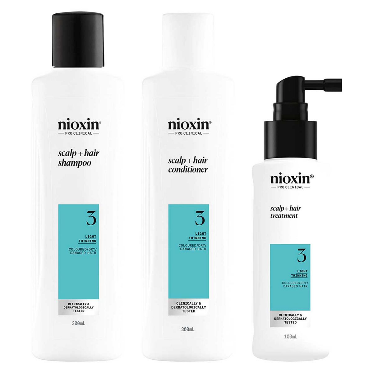 Nioxin System 3 Loyalty Kit For Coloured, Dry And Damaged Hair With Light Thinning
