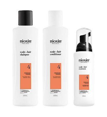 Nioxin Scalp and Hair Thickening System 4 for Coloured, dry and damaged hair Treated Hair with Progr