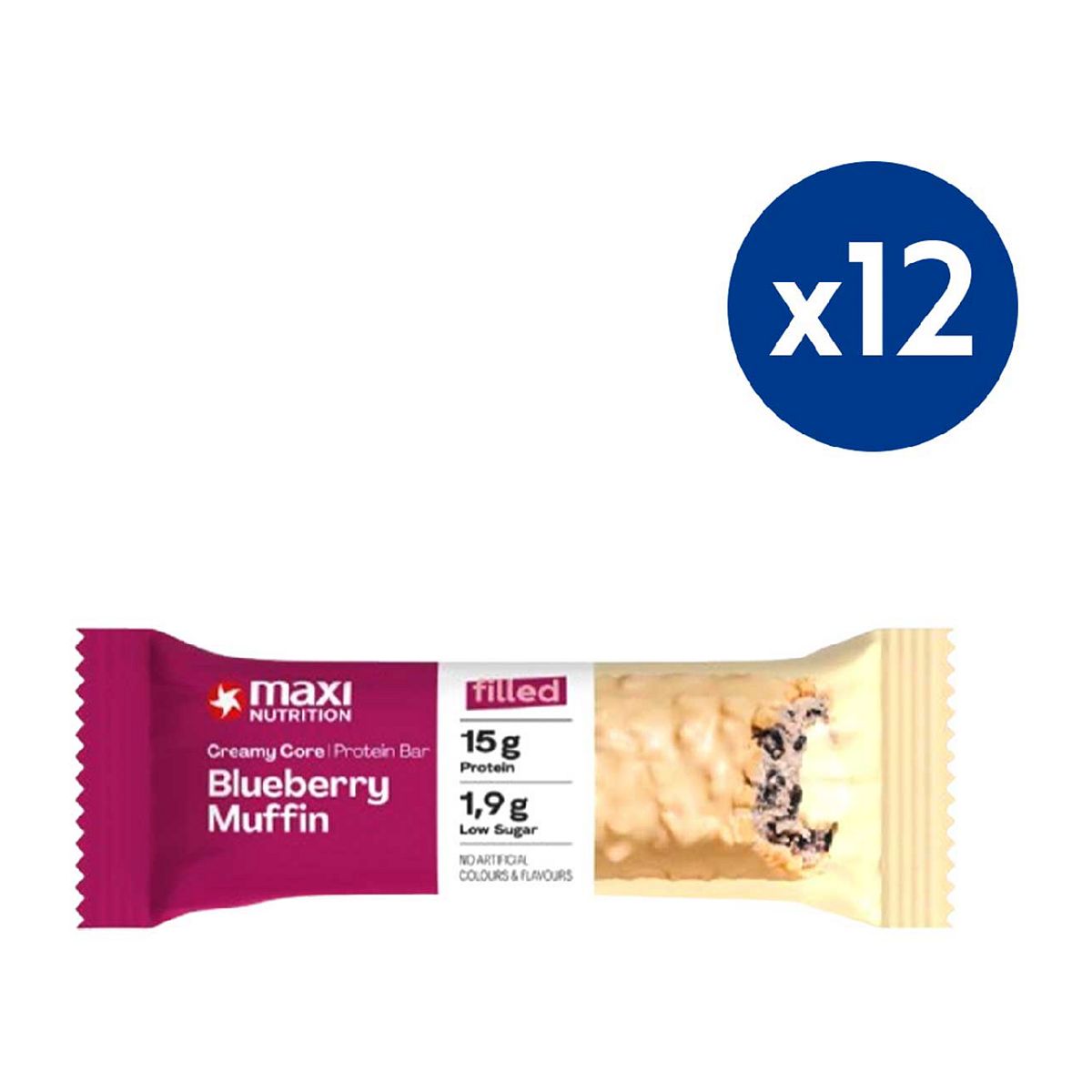 Maxinutrition Maxi Nutrition Creamy Core Blueberry Muffin Protein Bar 45G X 12 Bundle