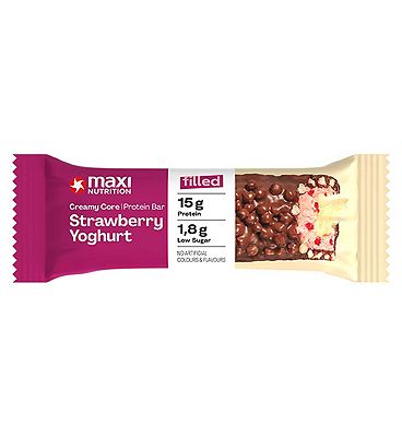 Maxi Nutrition Creamy Core Strawberry Cream Yoghurt Protein Bar 45G 12S