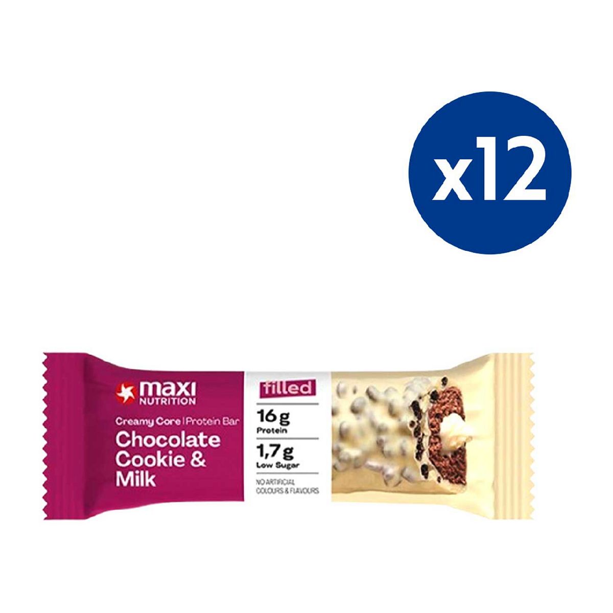 Maxinutrition Maxi Nutrition Creamy Core Cookies & Milk Protein Bar 45G X 12 Bundle
