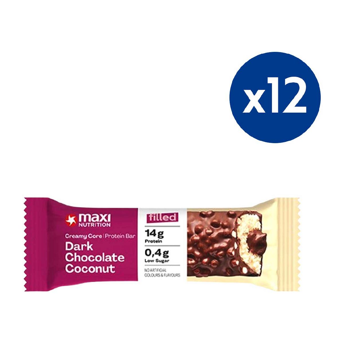 Maxinutrition Maxi Nutrition Creamy Core Dark Chocolate And Coconut Protein Bar 45G X 12 Bundle