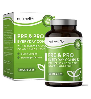 Nutravita Pre&Pro Bio Cultures for Everyday Gut Health  30 Capsules