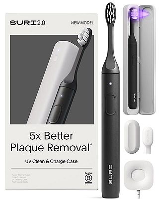 SURI 2.0 Electric Toothbrush & UV Travel Case Midnight Black